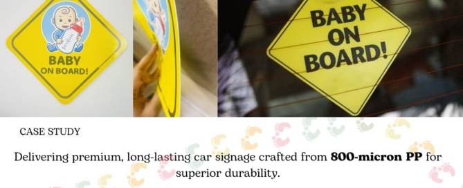 Baby on board car signage manufacturer