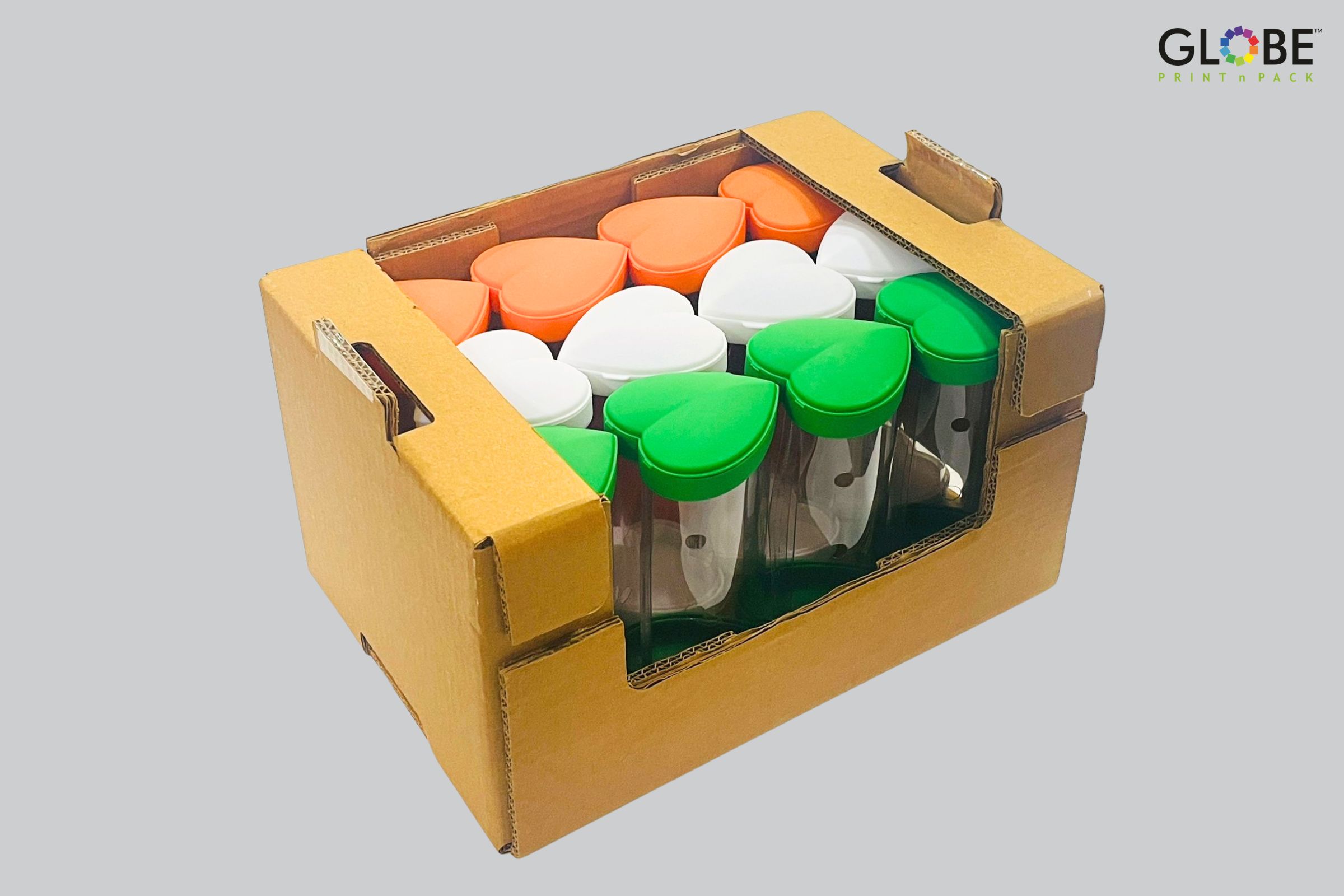 tircolored packaging tubes for blueberries